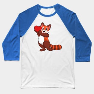 Red panda at Love with Heart Baseball T-Shirt
